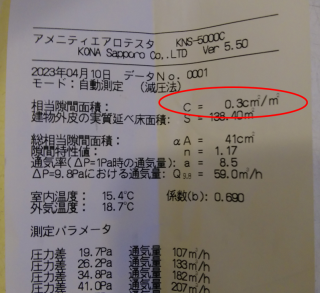 八王子市中山4号棟～緑のある暮らし～⑬気密測定を実施しました！