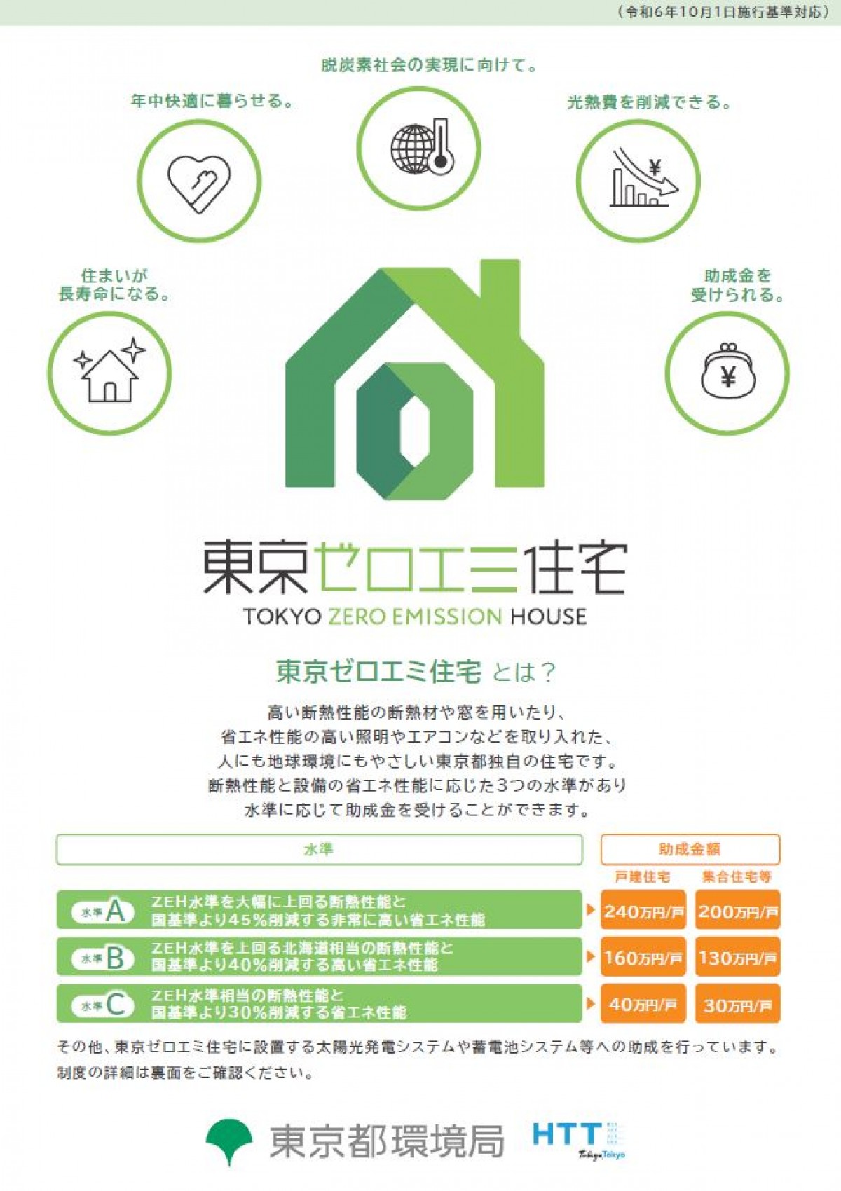 東京ゼロエミ住宅、子育てグリーン補助金に対応しております